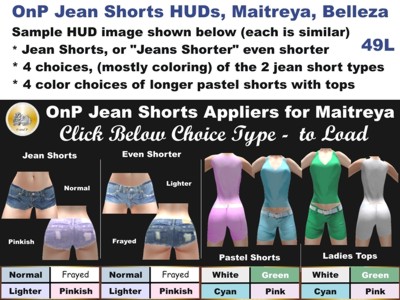 Jean Shorts for Maitreya and Belleza Avatars